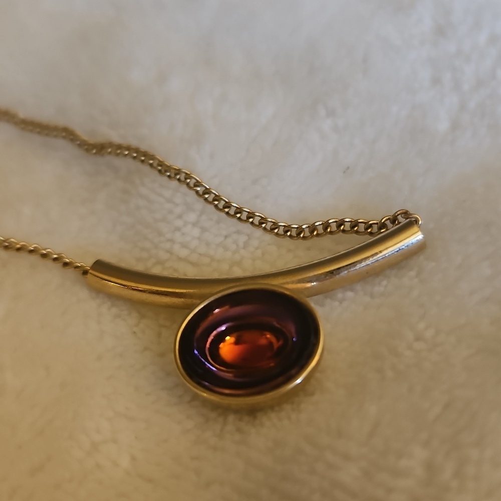Vtg Sarah Coventry 1976 Fire-Lite Goldtone Necklace - Picture 7 of 7